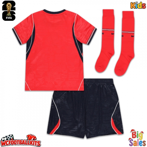 England Replica Away Stadium Kit for Kids World Cup 2026 Short Sleeve (+ pants)